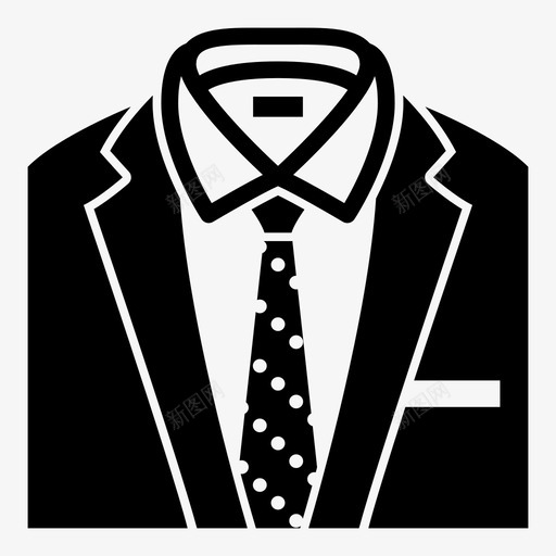 晚礼服男士套装图标svg_新图网 https://ixintu.com 套装 工作服 晚礼服 男士 领带