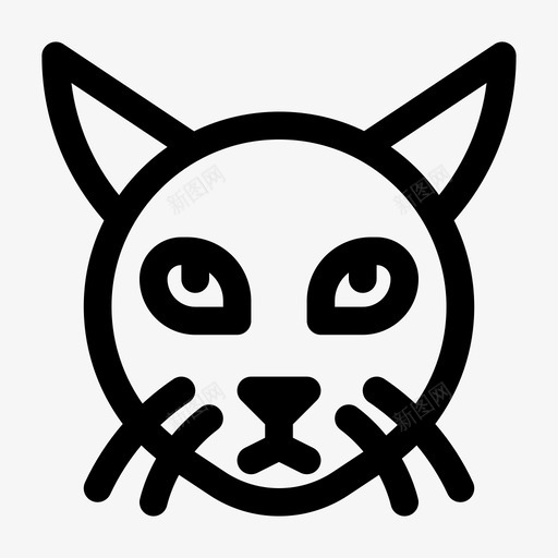 猫脸纯线条图标svg_新图网 https://ixintu.com 猫脸 纯线条