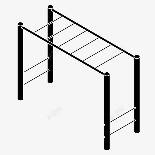 猴栏健身景观建筑图标svg_新图网 https://ixintu.com 健身 城市赛道 景观建筑 步道练习 猴栏 运动