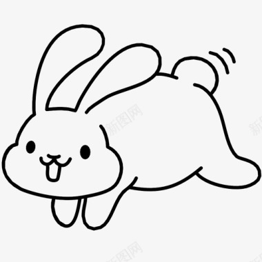 复活节兔子跳跃跳跃兔子图标图标