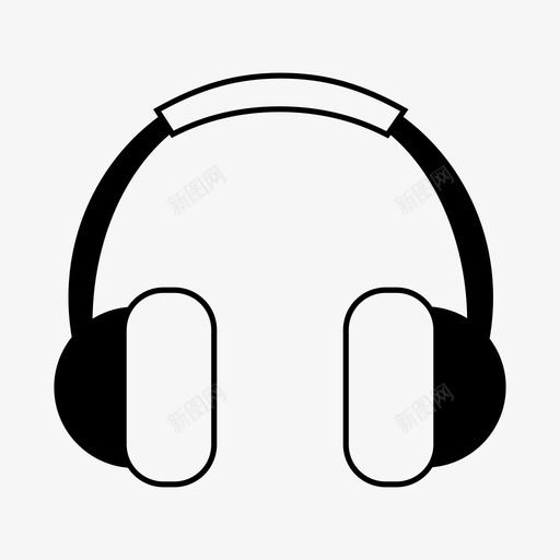 耳机收听音乐图标svg_新图网 https://ixintu.com 收听 无线 耳机 音乐
