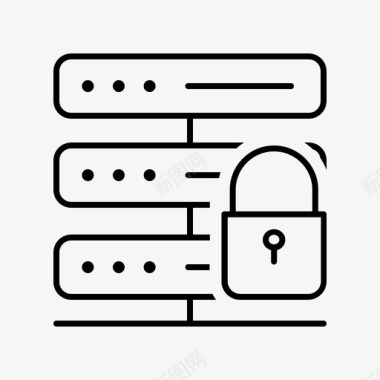 数据库安全锁挂锁图标图标