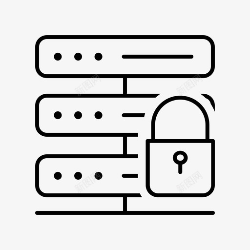 数据库安全锁挂锁图标svg_新图网 https://ixintu.com 安全 挂锁 搜索引擎优化和网络 数据库安全 锁