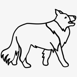苏格兰黑绵羊边境牧羊犬狗放牧图标高清图片