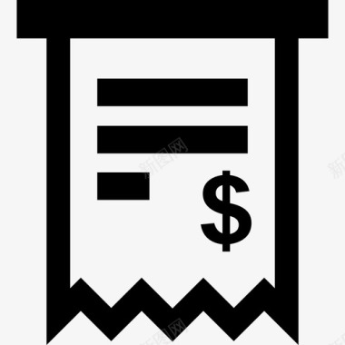 美元账单电子商务发票图标图标