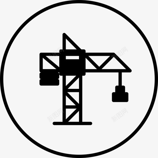 起重机施工吊装图标svg_新图网 https://ixintu.com 吊装 工具 操作 施工 起重机