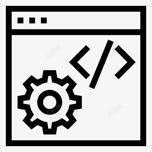 代码设置编码开发图标svg_新图网 https://ixintu.com 代码设置 开发 搜索引擎优化营销线图标 编码 编程 网页