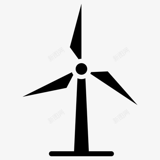 风力涡轮机电力能源图标svg_新图网 https://ixintu.com 农业 农业和园艺雕文 电力 纺纱 能源 风力涡轮机