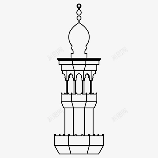 宣礼塔建筑伊斯兰图标svg_新图网 https://ixintu.com 伊斯兰 图案 宣礼塔 建筑 清真寺