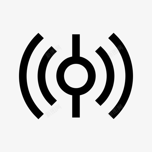 信号广播发射器图标svg_新图网 https://ixintu.com 互联网 信号 发射器 广播 杂v字形 波