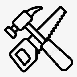 手工锯子手工工具建筑锤子图标高清图片