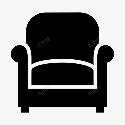扶手椅家具客厅图标svg_新图网 https://ixintu.com 休息室 客厅 家具 扶手椅 杂项 沙发