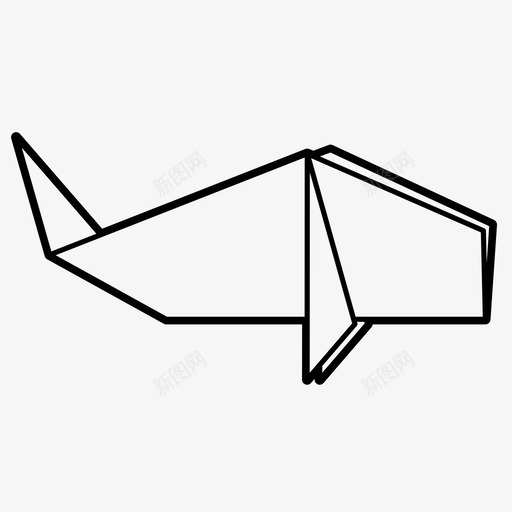 鲸鱼动物折叠图标svg_新图网 https://ixintu.com 几何设计 动物 折叠 折纸 折纸动物 纸 鲸鱼