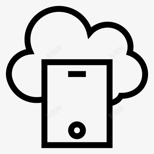 云移动呼叫智能手机图标svg_新图网 https://ixintu.com 云移动 云计算线路图标 呼叫 天气 智能手机 电话