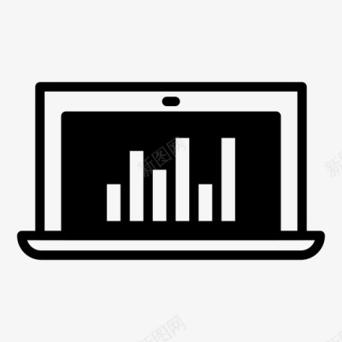 笔记本电脑统计银行和金融图标图标