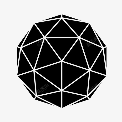 球体建筑球图标svg_新图网 https://ixintu.com 三角形 几何 建筑 测地线球体 测地线结构 球 球体