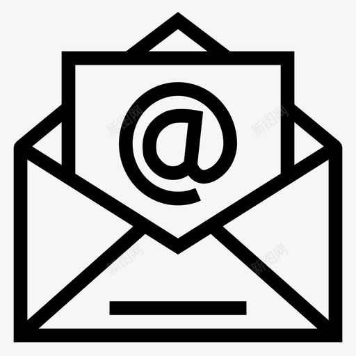 打开电子邮件信封信件图标svg_新图网 https://ixintu.com 信件 信封 打开电子邮件 打开邮件 搜索引擎优化营销线图标 消息