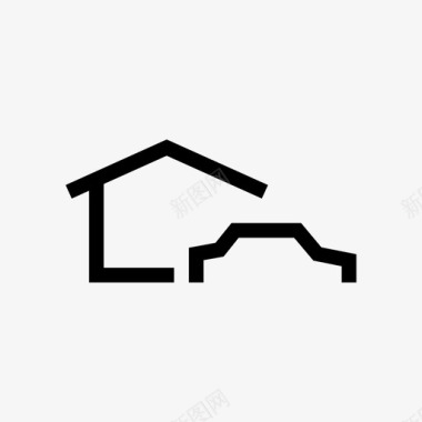 房子和汽车建筑业主图标图标