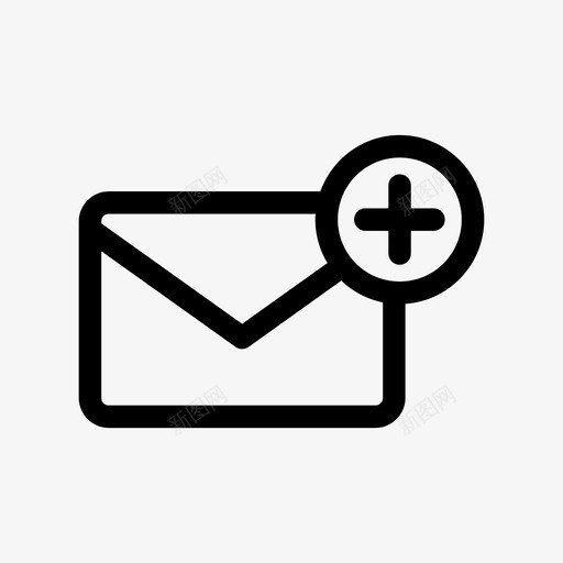 电子邮件添加创建电子邮件信封图标svg_新图网 https://ixintu.com 信封 创建电子邮件 新电子邮件 电子邮件添加