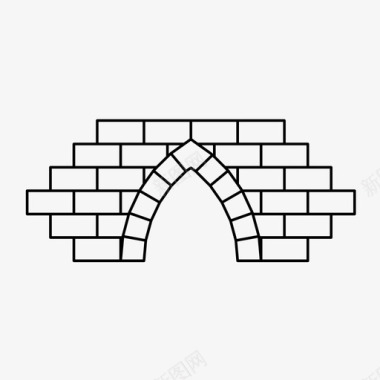 砖拱建筑砌砖图标图标