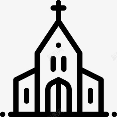 教堂建筑十字架图标图标