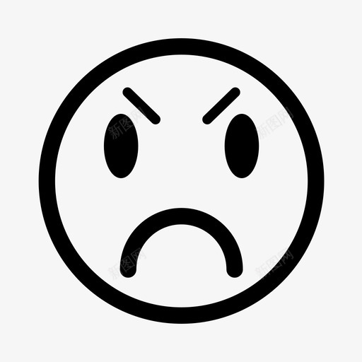生气恼怒笑脸图标svg_新图网 https://ixintu.com 不高兴 恼怒 生气 笑脸