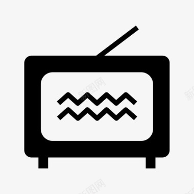 电视广播天线电视机图标图标