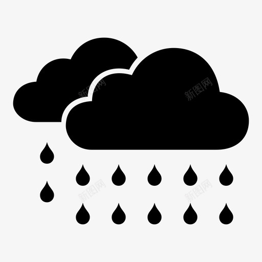 降雨云层多雨天气图标svg_新图网 https://ixintu.com 云层 多雨天气 天气预报 潮湿 降雨