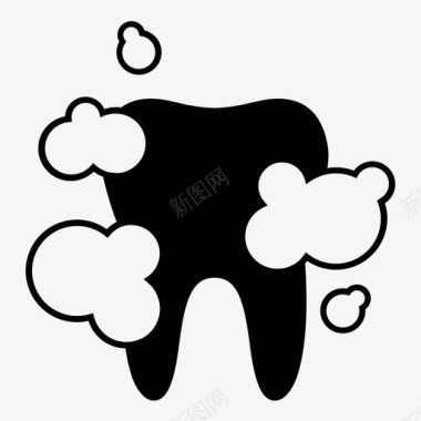 牙齿清洁牙医健康图标图标