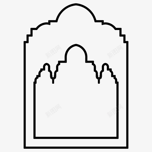 伊斯兰图案建筑清真寺图标svg_新图网 https://ixintu.com 伊斯兰图案 图案 建筑 斋月 清真寺 窗户