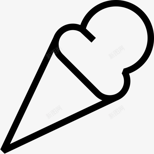 冰淇淋蛋卷甜点图标svg_新图网 https://ixintu.com 冰淇淋 夏普图标24像素网格1倍笔划 招待 甜点 蛋卷 食物