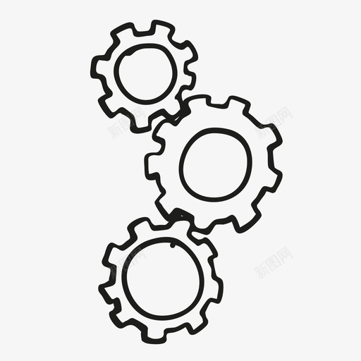 齿轮钟表机械图标svg_新图网 https://ixintu.com 机械 设置 钟表 齿轮