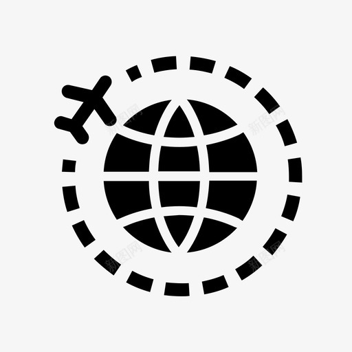 往返飞机地球仪图标svg_新图网 https://ixintu.com 地球仪 往返 旅游 旅行酒店露营固体风格 物流 飞机