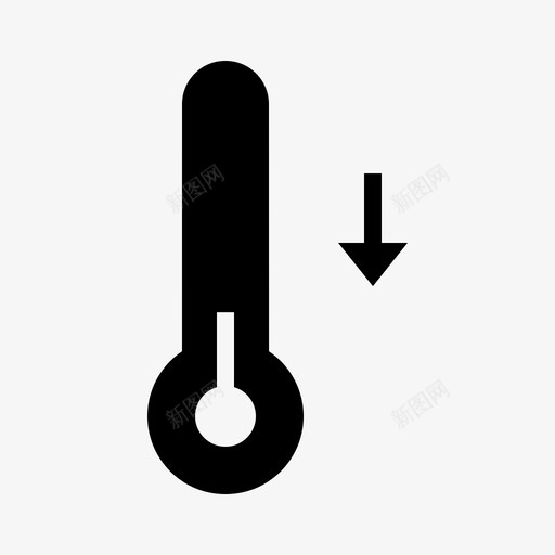 温度计向下华氏度图标svg_新图网 https://ixintu.com 刻度 华氏度 向下 天气符号 测量 温度 温度计