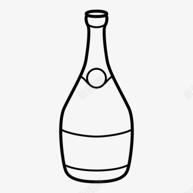 香槟酒酒瓶图标图标