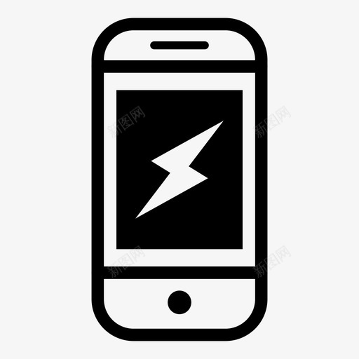 智能手机充电闪电智能手机黑色图标svg_新图网 https://ixintu.com 智能手机充电 智能手机黑色 闪电