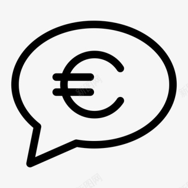 金钱对话电子商务欧元图标图标