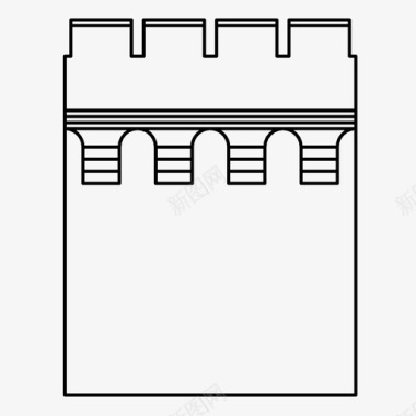 墙片建筑城堡图案图标图标