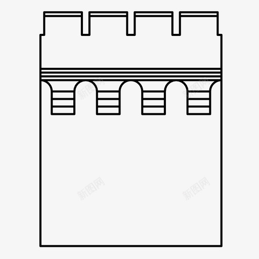墙片建筑城堡图案图标svg_新图网 https://ixintu.com 城堡图案 城墙 城墙组成 堡垒 墙片 建筑 防御