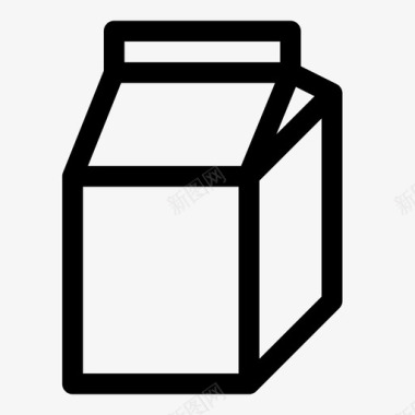 牛奶盒纯线条图标图标