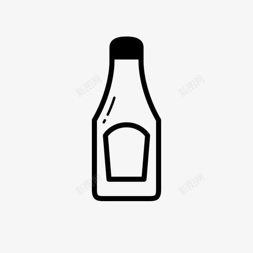 酱汁瓶调味品玻璃瓶图标svg_新图网 https://ixintu.com 玻璃瓶 番茄酱 调味品 酱汁瓶 食品饮料