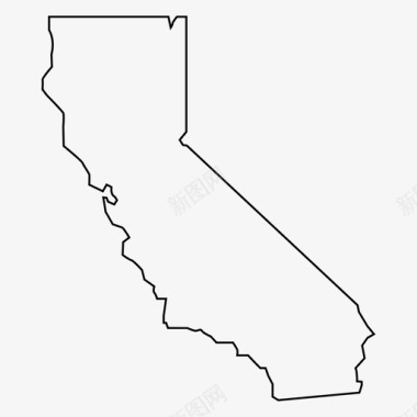 加利福尼亚地图太平洋图标图标