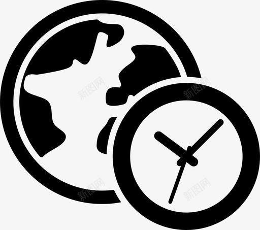地球时钟时间图标svg_新图网 https://ixintu.com 世界 地球 时钟 时间