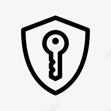 盾牌和钥匙保险密码图标图标