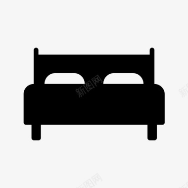 双人床床上用品卧室图标图标