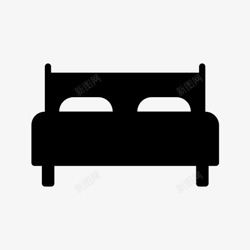 双人床床上用品卧室图标svg_新图网 https://ixintu.com 主人 卧室 双人床 床上用品 杂项v字形