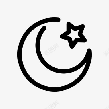 伊斯兰教月亮穆斯林图标图标