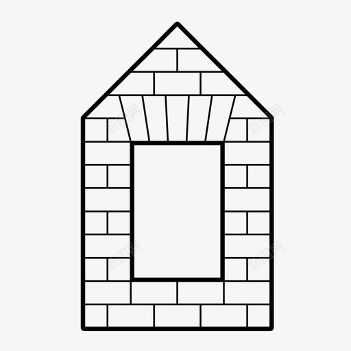 砖过梁建筑砌砖图标svg_新图网 https://ixintu.com 建筑 砌砖 砖过梁 窗户