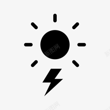 闪电白天能量图标图标