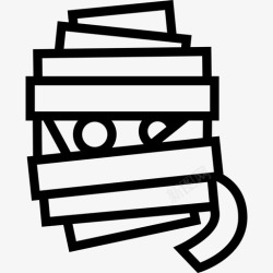 典型人物木乃伊万圣节典型人物包扎轮廓图标高清图片